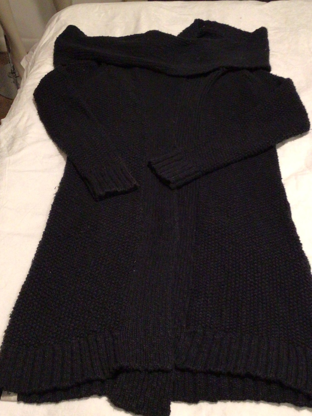 Black Off-Shoulder Knit Women's Sweater